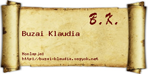 Buzai Klaudia névjegykártya